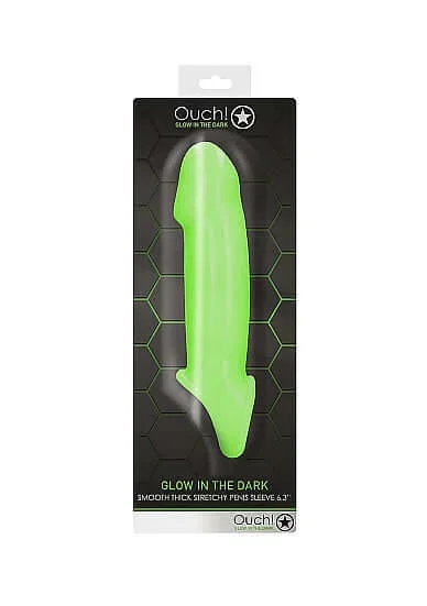 Ouch! Glow in the Dark Smooth Thick Stretchy Penis Sheath from Shots Toys