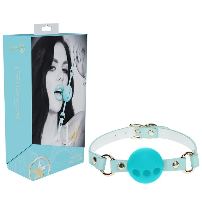 OUCH! Paris Collection – Silicone Ball Gag – Baby Blue Breatheable Mouth Restraint