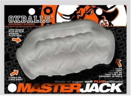 Oxballs Masterjack Double Penetration Stroker – Clear Ice Blue
