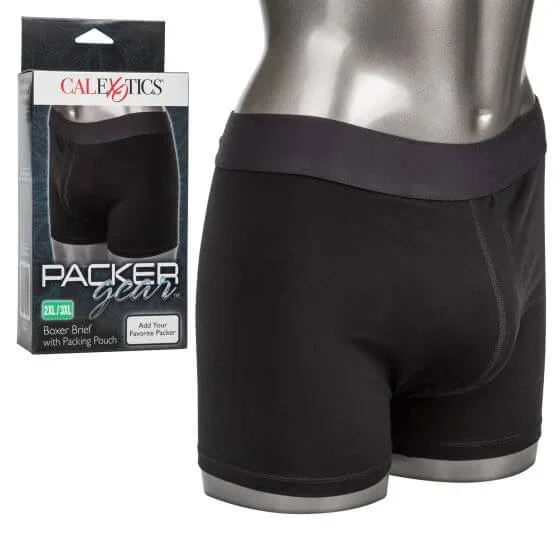 Packer Gear Boxer Brief with Packing Pouch – Discreet Harness, Soft Stretch Fabric, Sizes 2XL/3XL