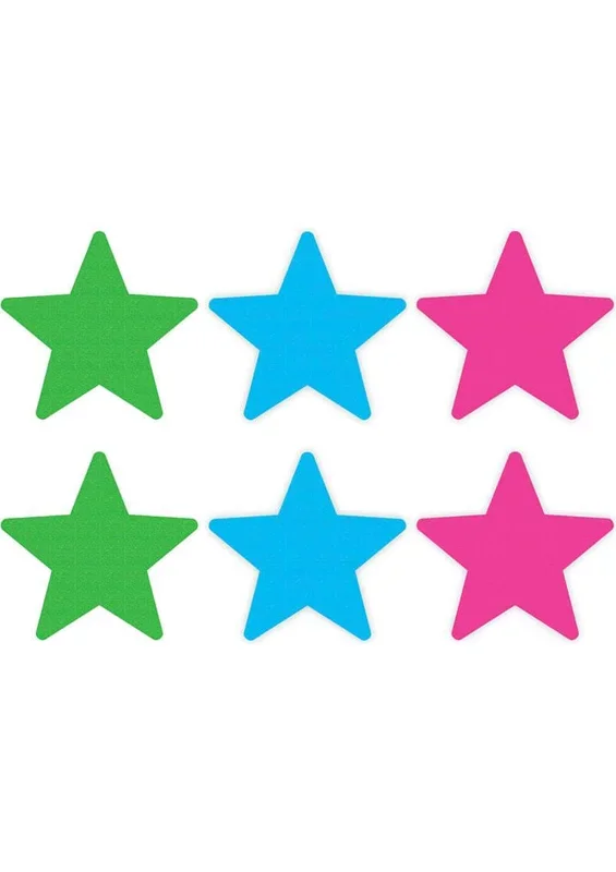 Peek A Boo Neon Star Pasties 3 Pack