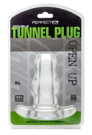 Perfect Fit Double Tunnel Plug Clear XL – Innovative Butt Plug for Unique Play