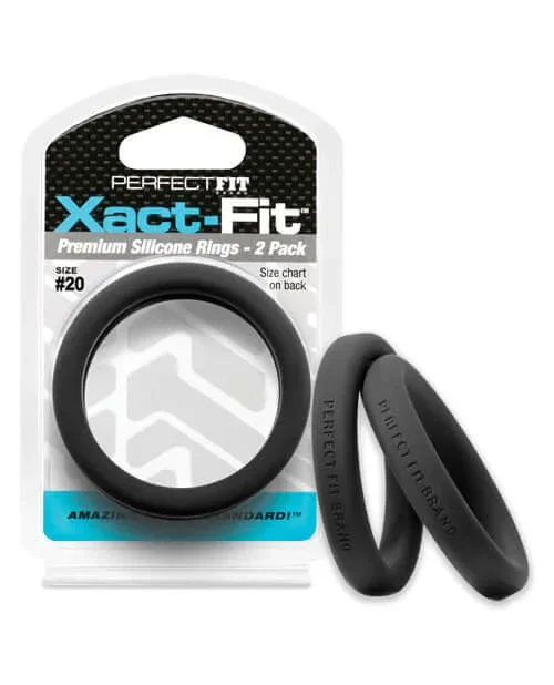 Perfect Fit Xact Fit #20 2 Pack Black Cock Rings