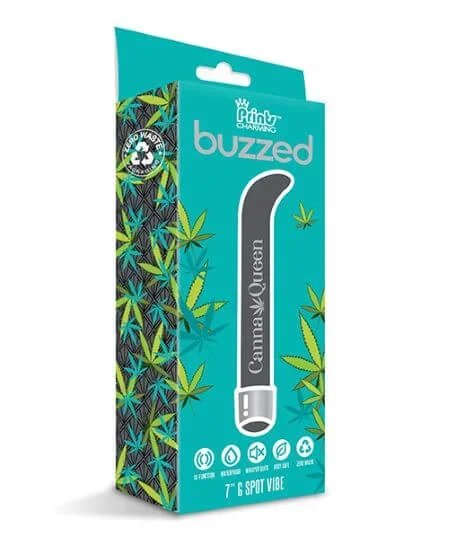 Prints Charming Buzzed 7 inches G-Spot Vibe Canna Queen Gray