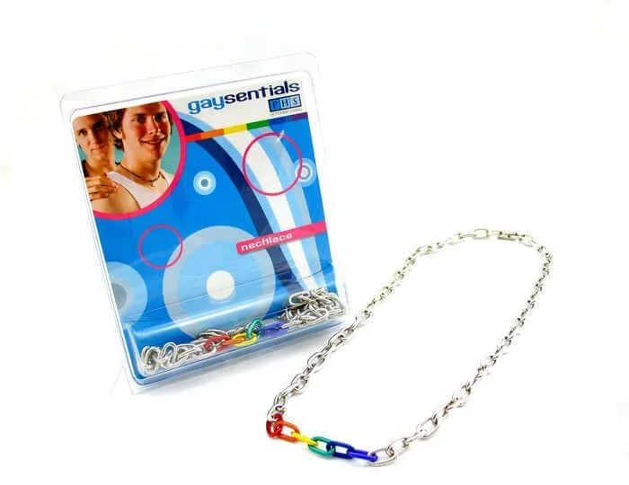 RAINBOW & SILVER LINKS NECKLACE 20 “
