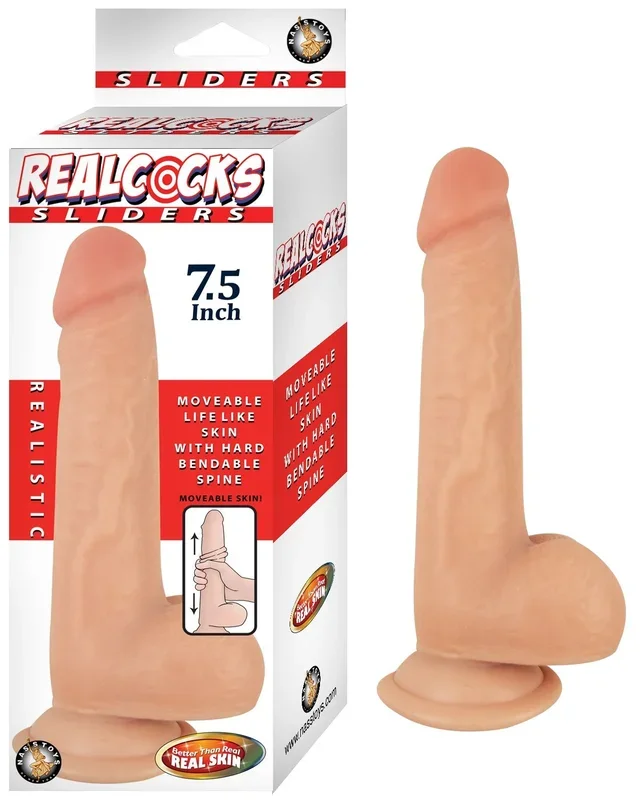 Realcocks Sliders (Flesh) – Waterproof Bendable 7.5″ Dildo