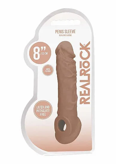 Realrock Penis Sleeve 8 inches – Tan Medium Skin Tone