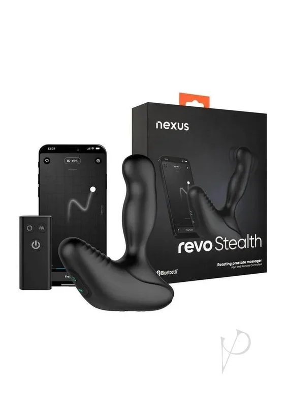 REVO Stealth App Enabled Rotating Prostate Massager with Remote Control – Black