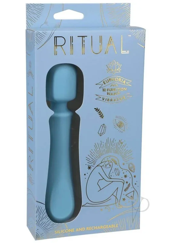 Ritual Euphoria Rechargeable Silicone Wand Vibrator – Blue
