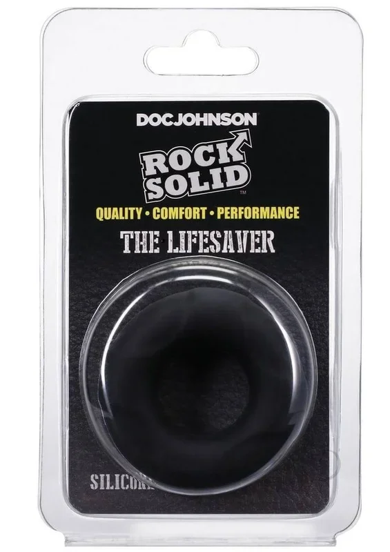 Rock Solid Lifesaver Black Silicone Cock Ring