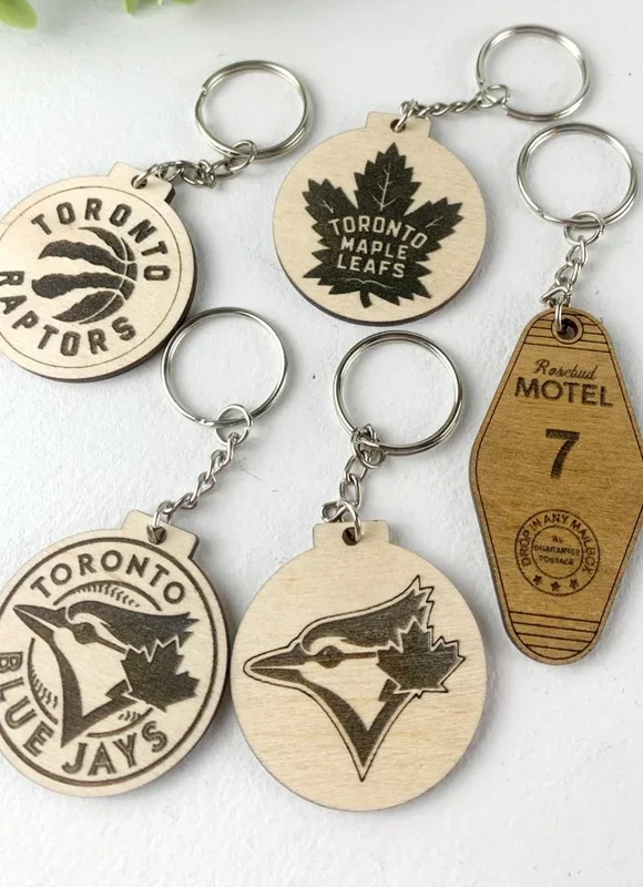 Rough Cut Dezigns, Engraved Wood & Acrylic Keychains