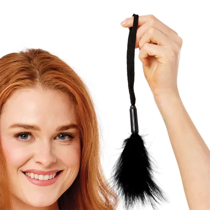 S&M Peaches ‘n CreaMe Wrist Feather Ticker in Black