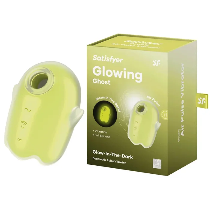 Satisfyer Glowing Ghost – Yellow – Glow in Dark Yellow USB Rechargeable Air Pulse Stimulator