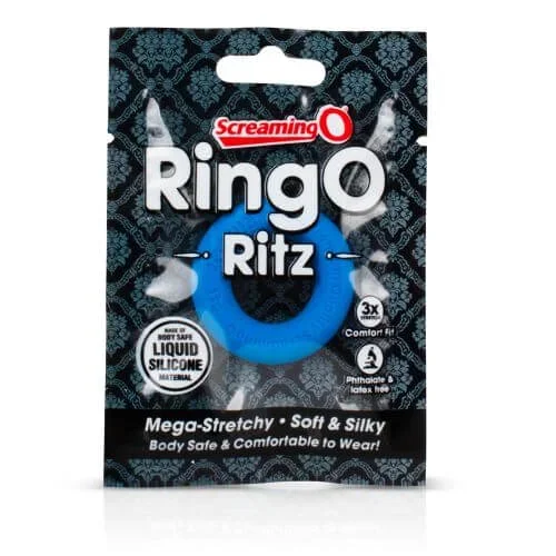 Screaming O Ring O Ritz Cock Ring in Blue: Experience Ultra-Soft, Ultra-Stretchy Luxury
