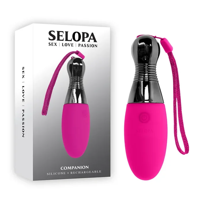 Selopa Vibrating Egg with Chrome Handle – Pink 11.9cm