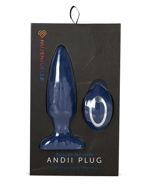 Sensuelle Andii Roller Motion Navy Blue Vibrating Anal Plug