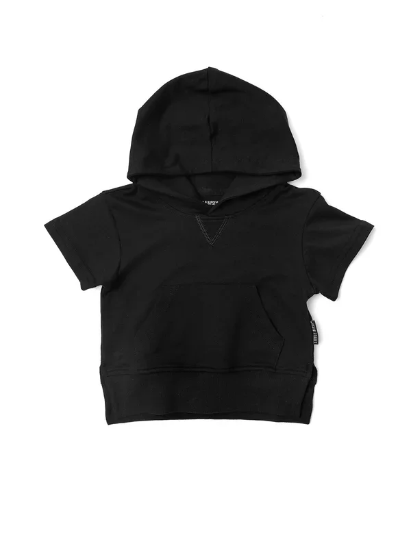 Short Sleeve Hoodie – Black