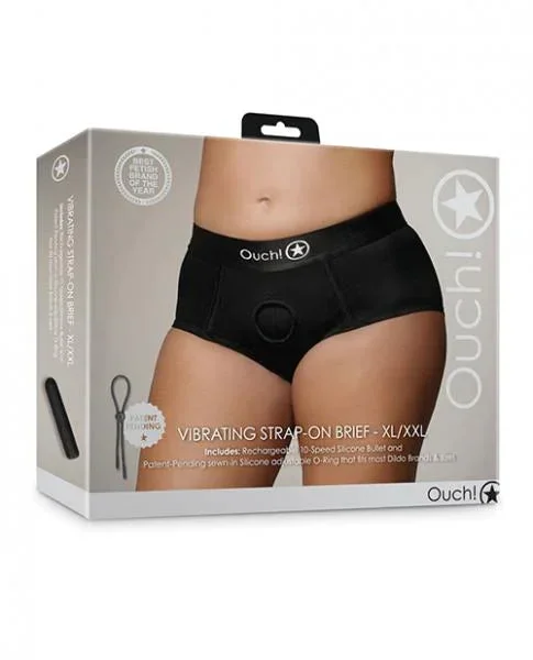 Shots Ouch Vibrating Strap On Brief – Black Xl/xxl