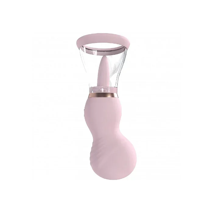 Shots Pumped Sensual Automatic Rechargeable Vulva & Breast Pump And Flicking Tongue Stimulator With Ergonomic Handle