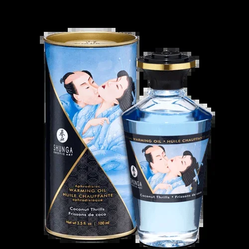 Shunga Erotic Art Aphrodisiac Warming Massage Oil Coconut Thrills 3.5 Oz