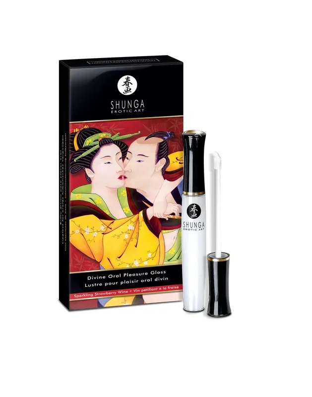 Shunga Erotic Art Divine Oral Pleasures Lip Gloss 0.33 Oz – Warming-Cooling Sensations