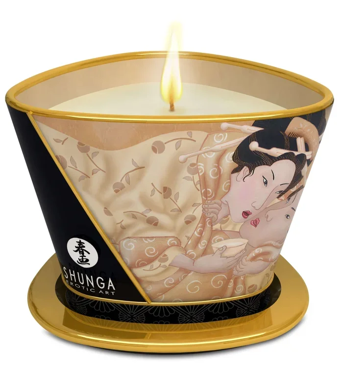 Shunga Erotic Art Massage Candle: Indulge in Sensual Caress with Desire Vanilla Aroma