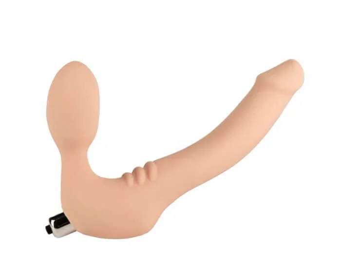 Simply Strapless Large Vanilla – Vibrating Strapless Strap-On from Si Novelties