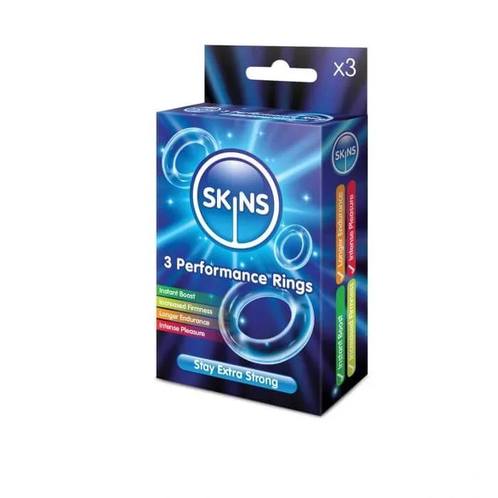 Skins Performance Rings 3-Pack for Enhanced Pleasure and Endurance