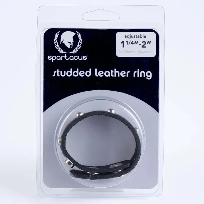 Spartacus Leathers Cock Gear Leather Cock Ring – Adjustable and Studded for Enhanced Pleasure