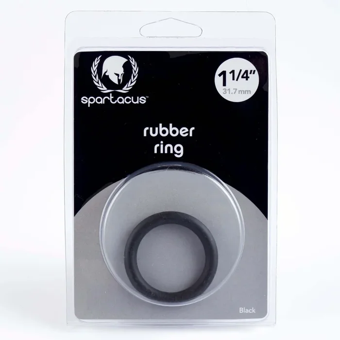 Spartacus Leathers Firm Rubber Cock Rings – 1 1/4 Inches, Black
