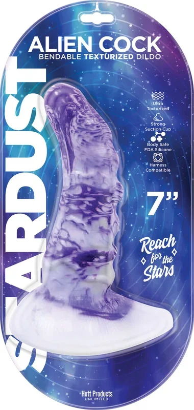 Stardust Alien Bendable Texturized Dildo (7 Inch) – Bendable Silicone Dildo