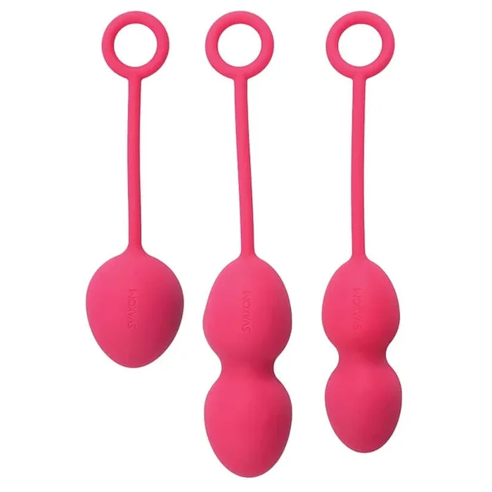 SVAKOM Nova Silicone Kegel Exercise Ben Wa Ball Set Plum Red