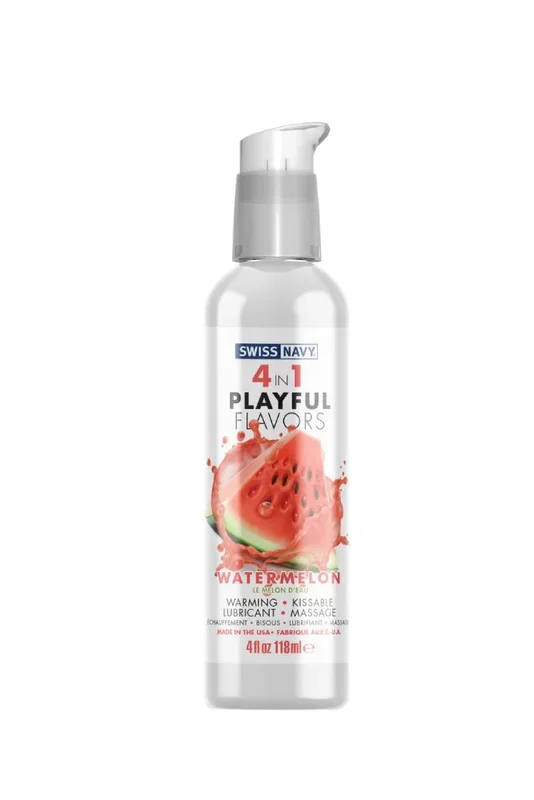 Swiss Navy – 4 in 1 Playful Flavors Flavored Lubricant – Watermelon – 4oz