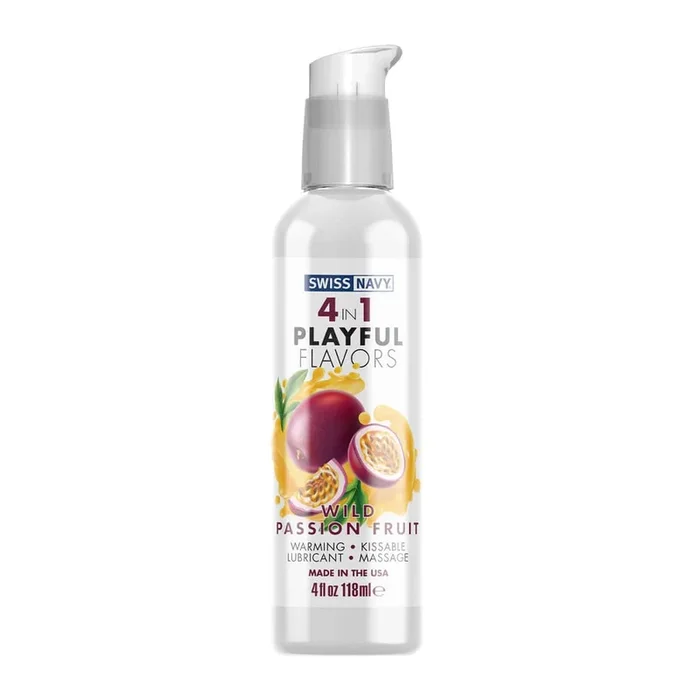 Swiss Navy – 4 in 1 Playful Flavors Flavored Lubricant – Wild Passion Fruit – 4oz