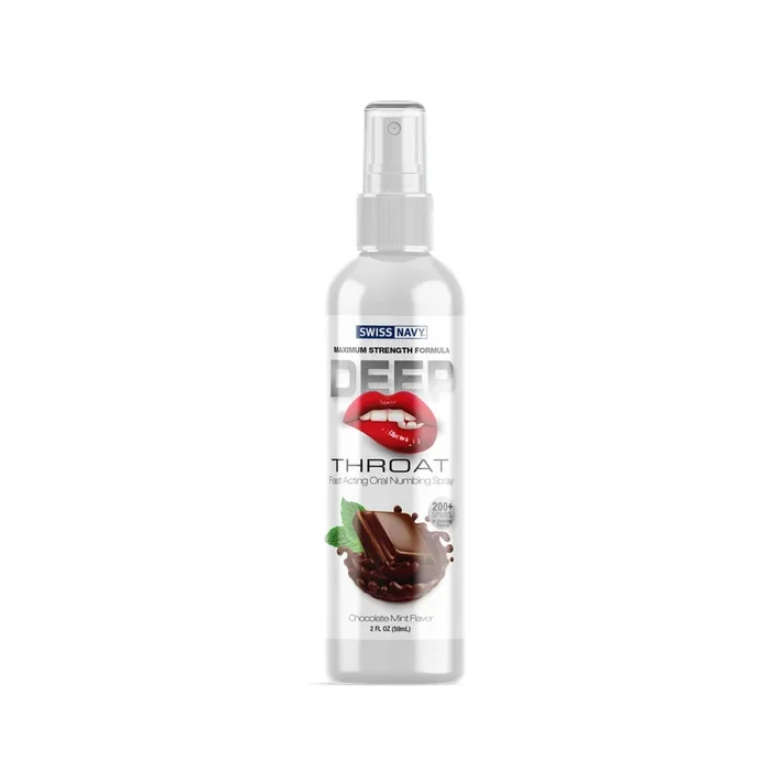 Swiss Navy Deep Throat Spray Chocolate Mint 2 Oz: Elevate Oral Pleasure with Delicious Comfort