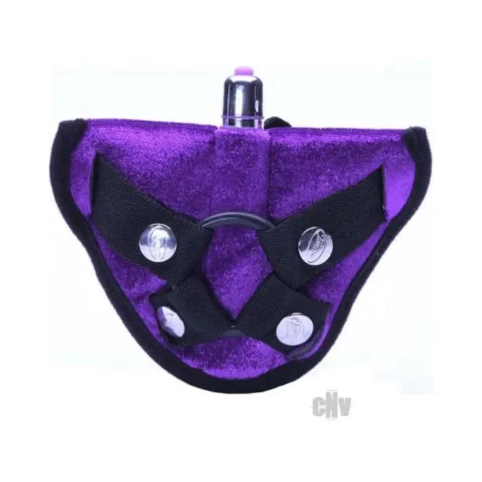 Tantus Velvet Vibrating Harness – Purple