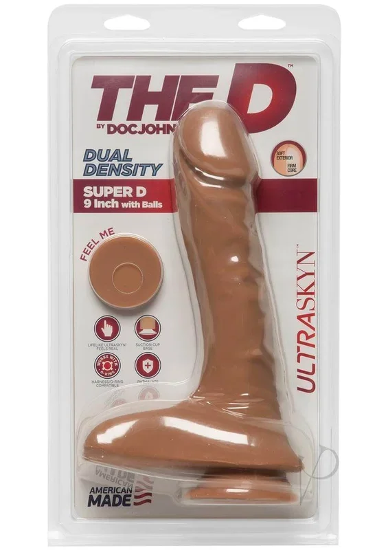 The Super D 9-Inch Caramel Dildo – Dual Density Realistic Pleasure