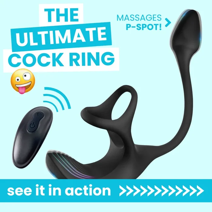 Triple Stimulating Vibrating Silicone Cock Ring with Remote – Penis, Scrotum, and Anal Vibes!