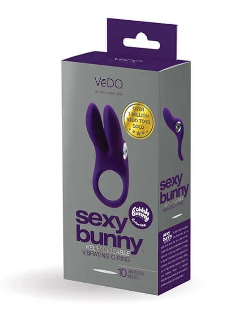 Vedo Sexy Bunny Rechargeable Cock Ring Deep Purple
