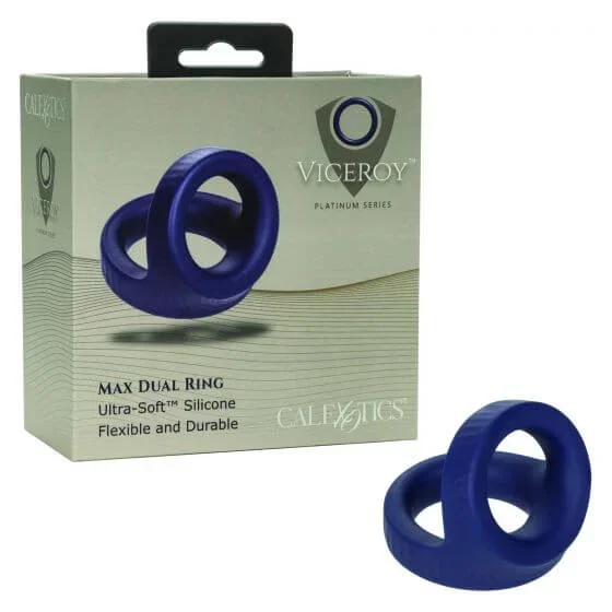 Viceroy Max Dual Ring Blue by CalExotics – Ultra Plush Stretchy Dual Enhancer Ring