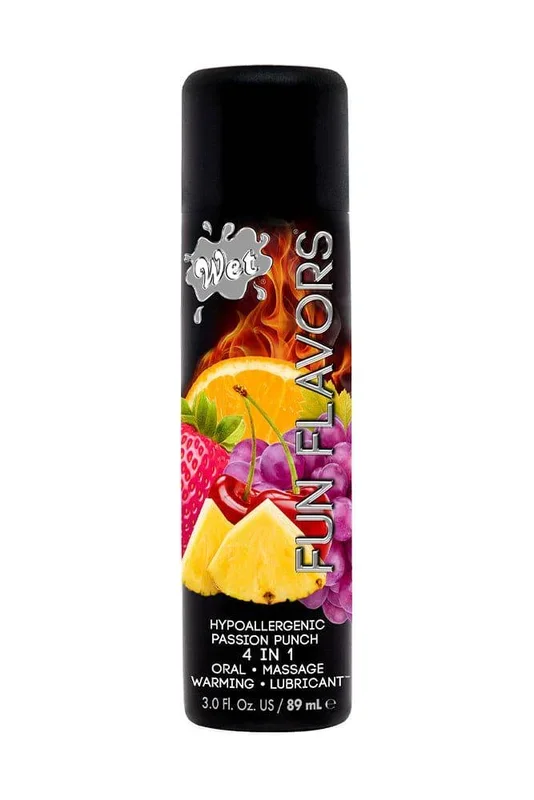 Wet – Fun Flavors – 4 in 1 Warming Flavored Lubricant – Passion Punch – 3oz