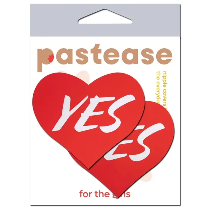 YES Heart Nipple Covers – Affirmative Statement Pasties in Red