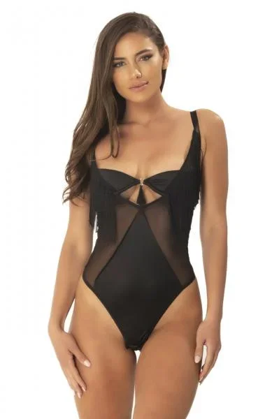 Zurie Fringe Tassel Teddy – Black –